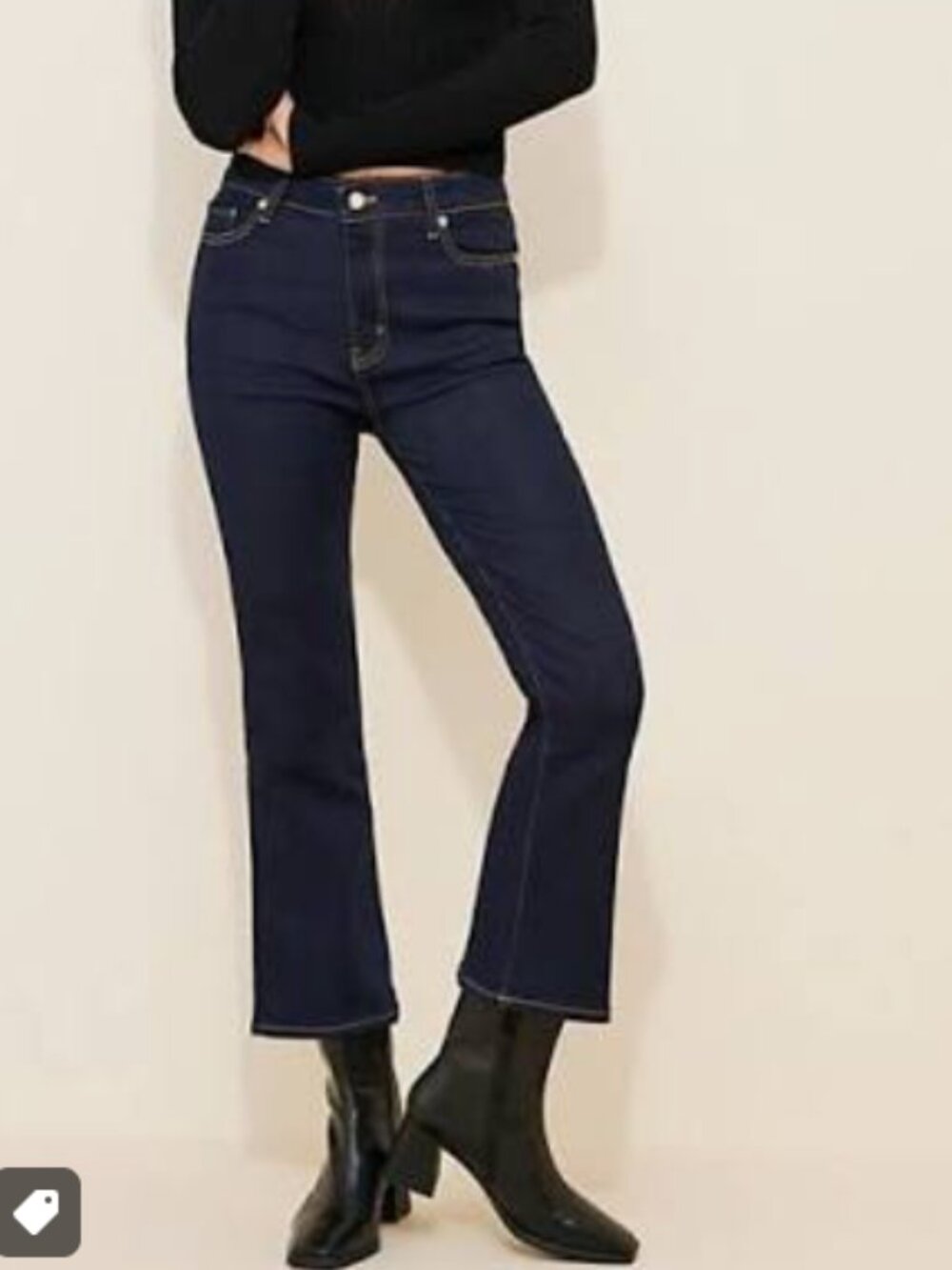 Frame Denim Le Crop Mini Boot High-Rise dark blue Jeans Women's 24